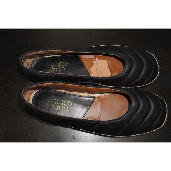 Franco Sarto Quilted Espadrille Flats Black Slip On Shoes Women’s 6.5M Casual - Picture 4 of 8